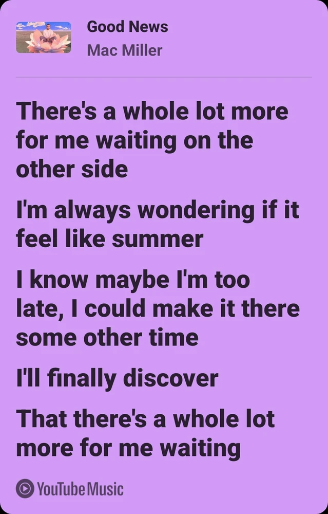 "there's a whole lot more for me waiting✨️"