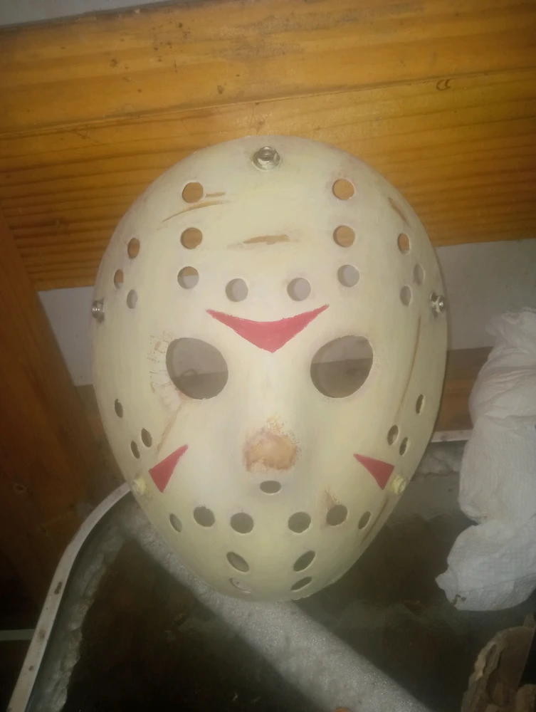 This is a closer look at my part 3 Jason Voorhees mask, I repainted it myself 