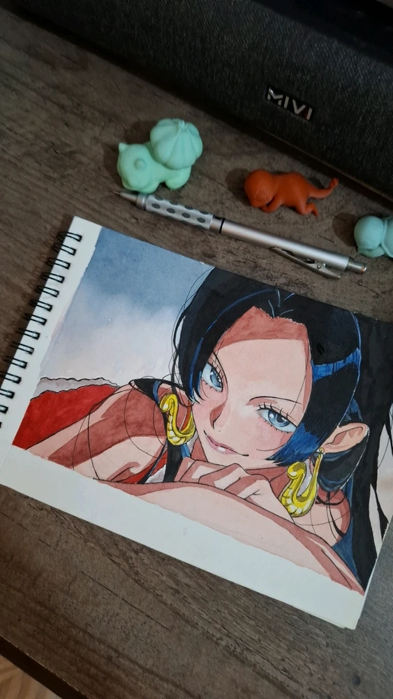 Painting Boa Hancock from Onepiece anime.
