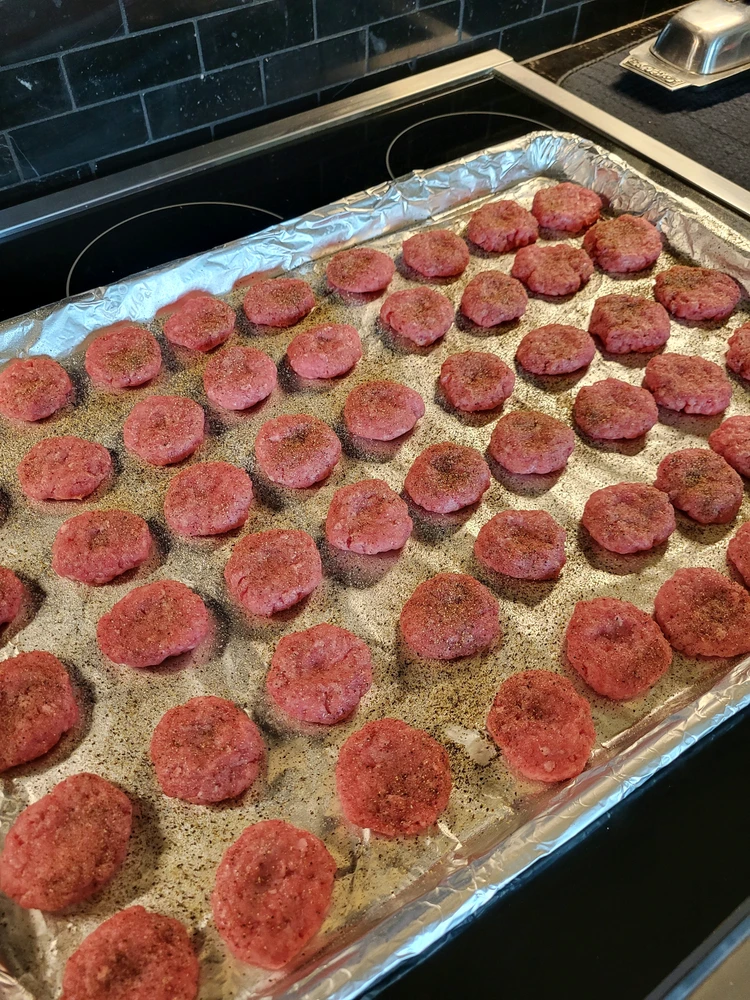 Mini pretzel bun bacon burgers, always a hit with kids OR adults