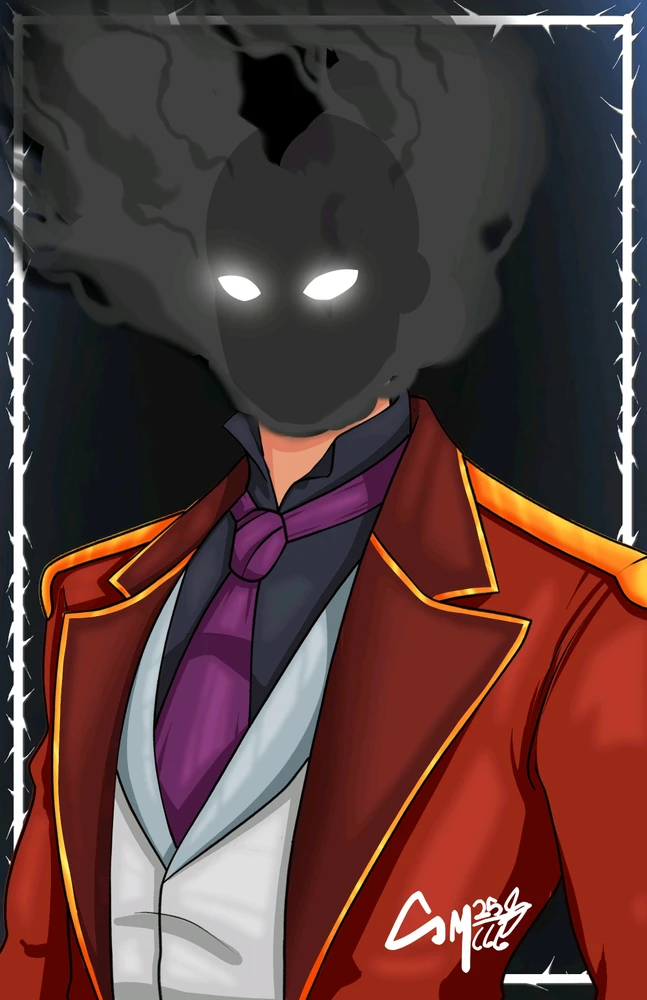 Character portrait of Mr. Whispers, antagonist from a Romantacy novel.