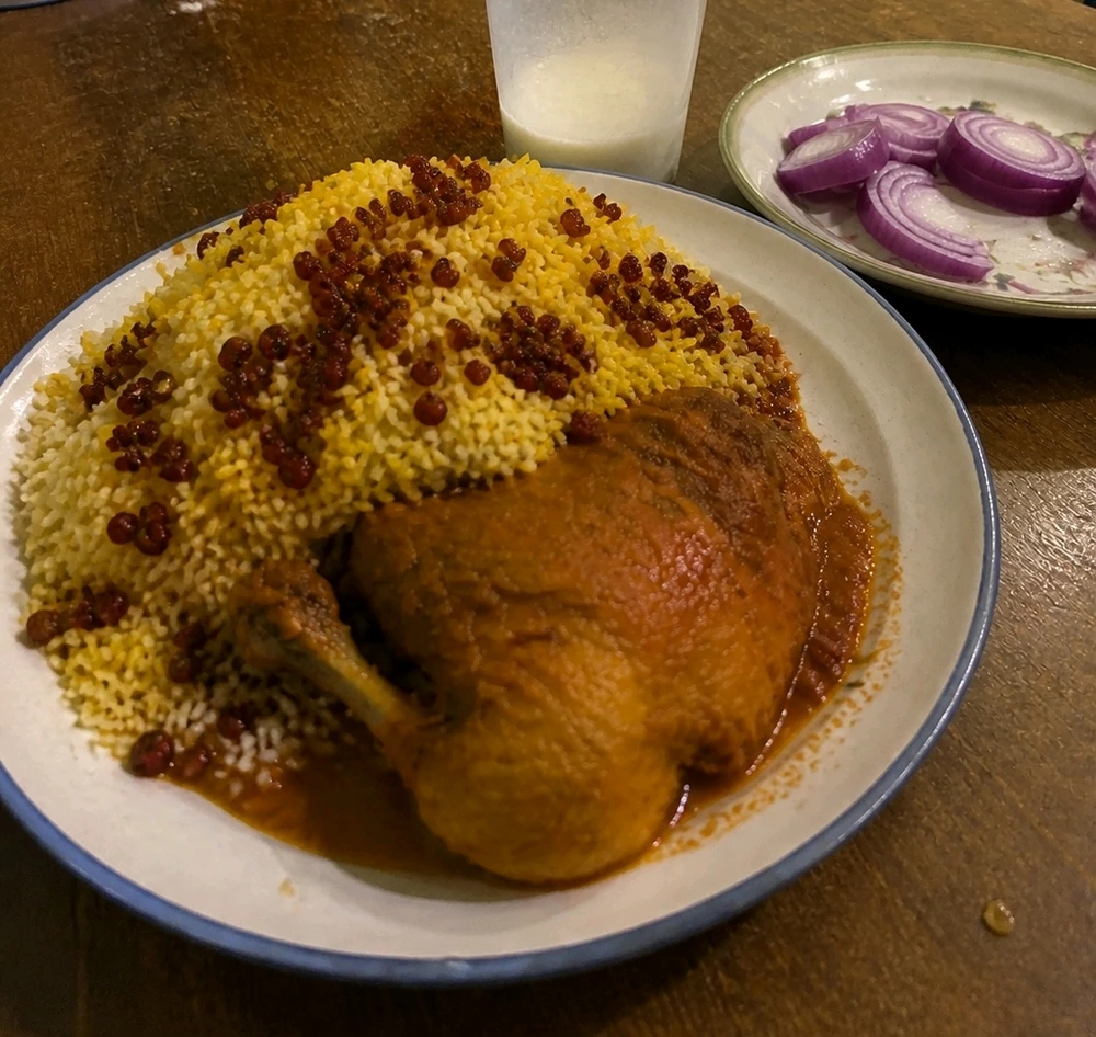 Barberry pilaf with chicken 