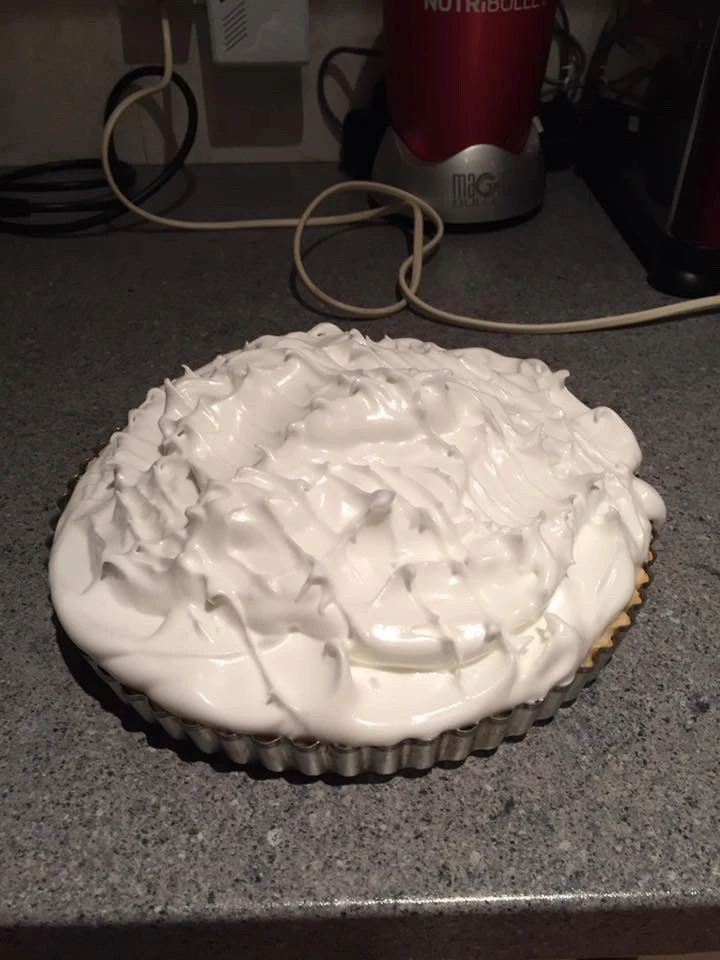 Home Scratch Made. Lemon meringue pie before the bake
