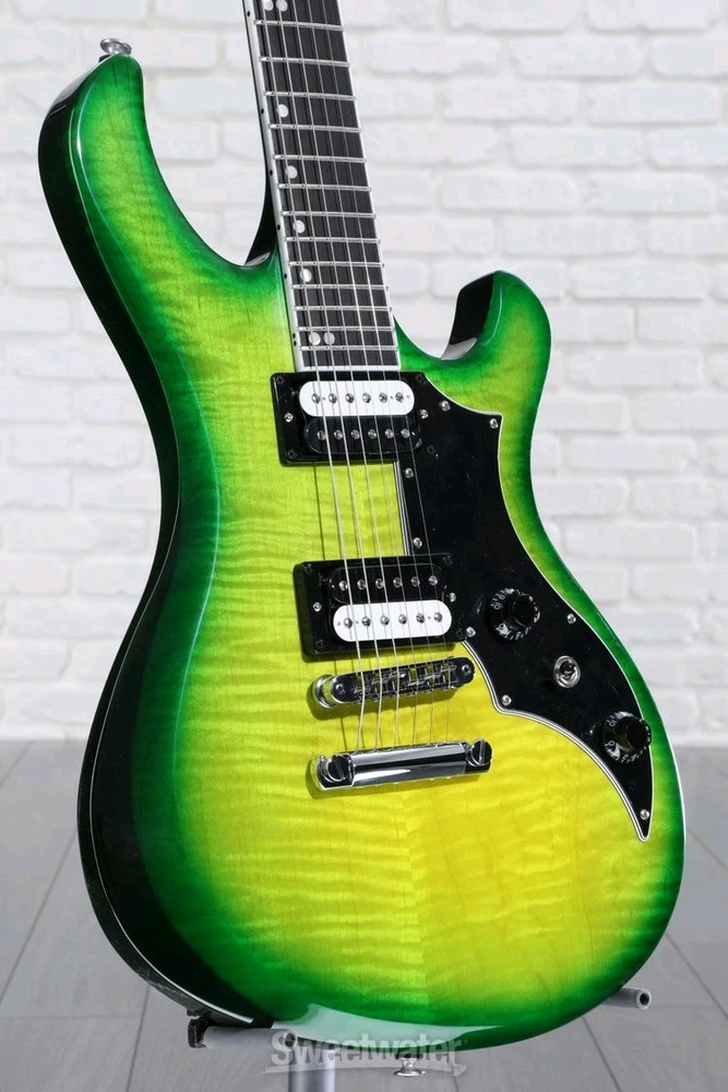 Gibson Victory hard tail in Iguana Burst