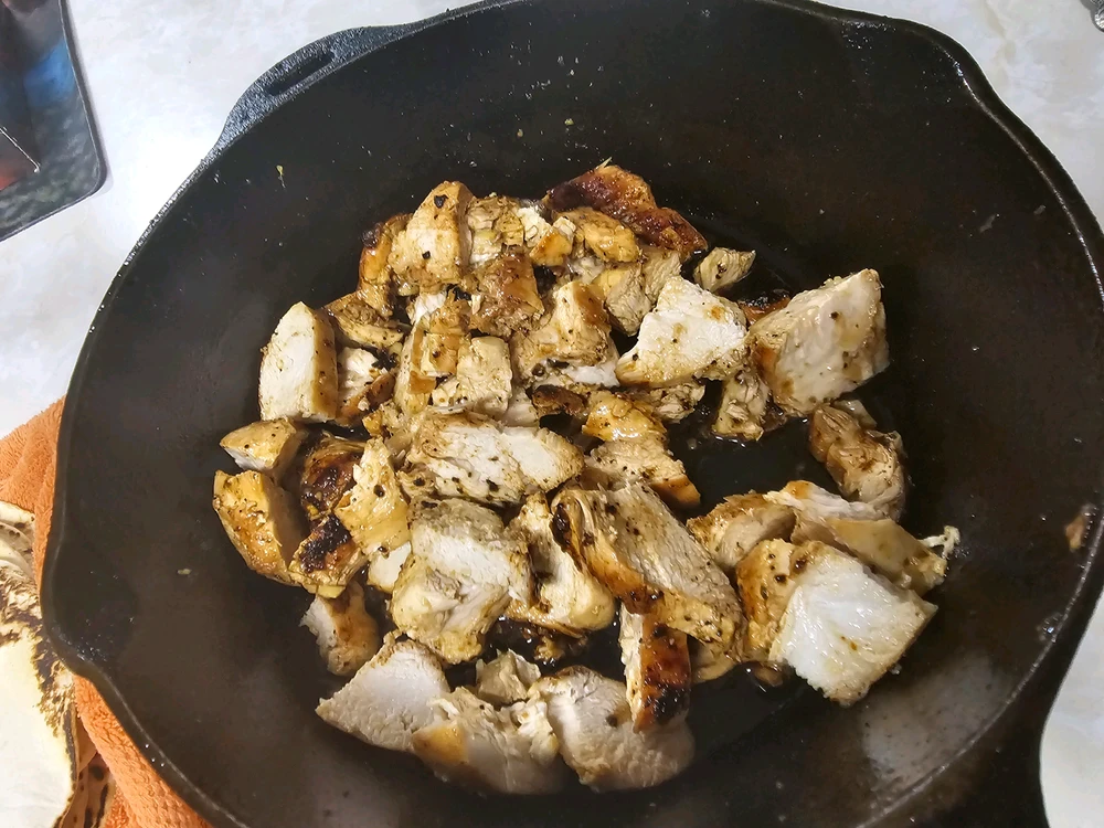 Seasoned chicken nice and moist