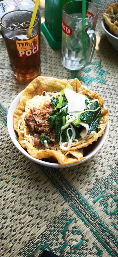 Mie Ayam Kobar Jaya, famous for its extra "edible bowl" which is a must-try delicacy when you visit Yogyakarta.